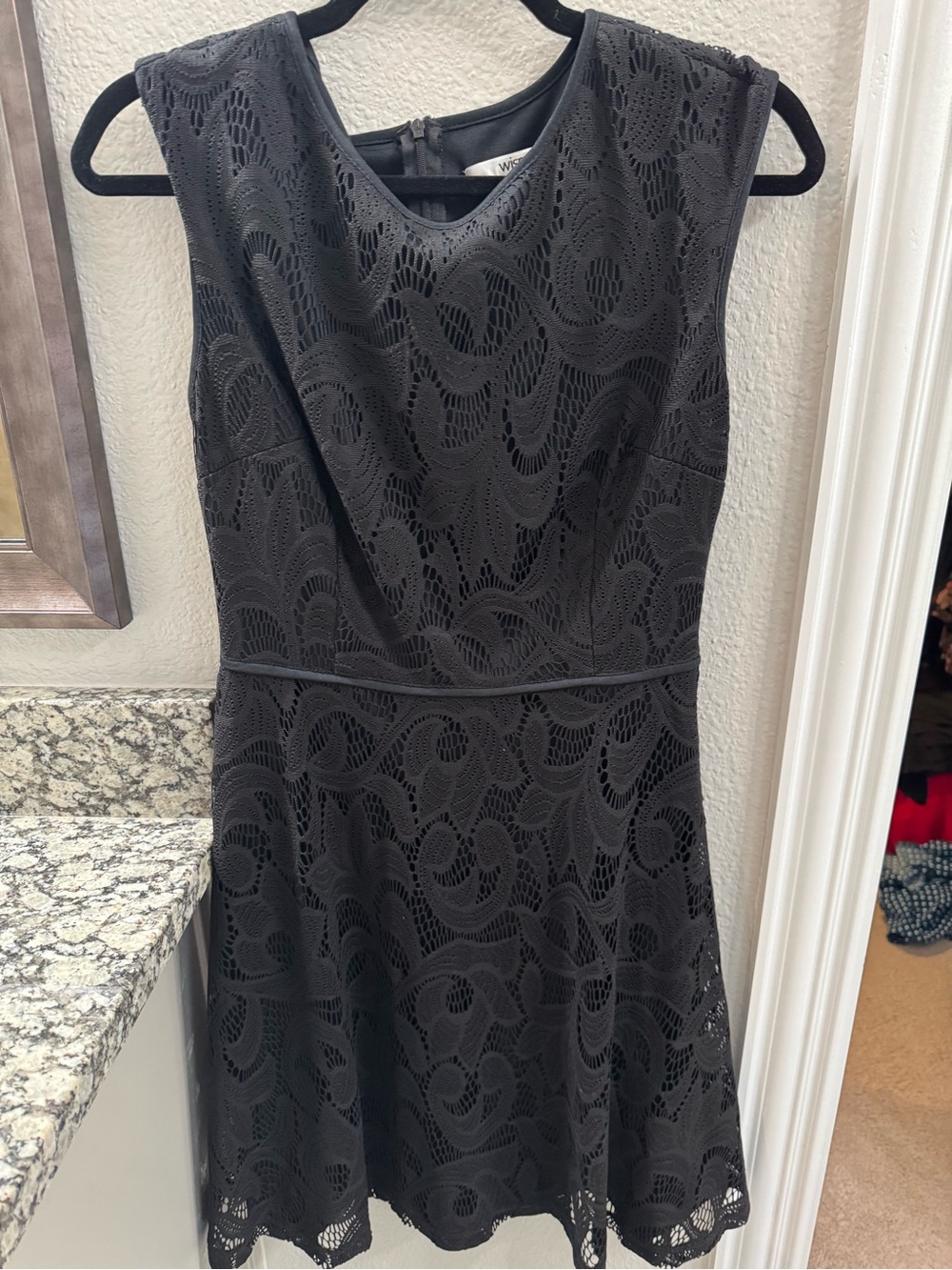 Wisp Black Lace Fit & Flare Cocktail Dress Size 6